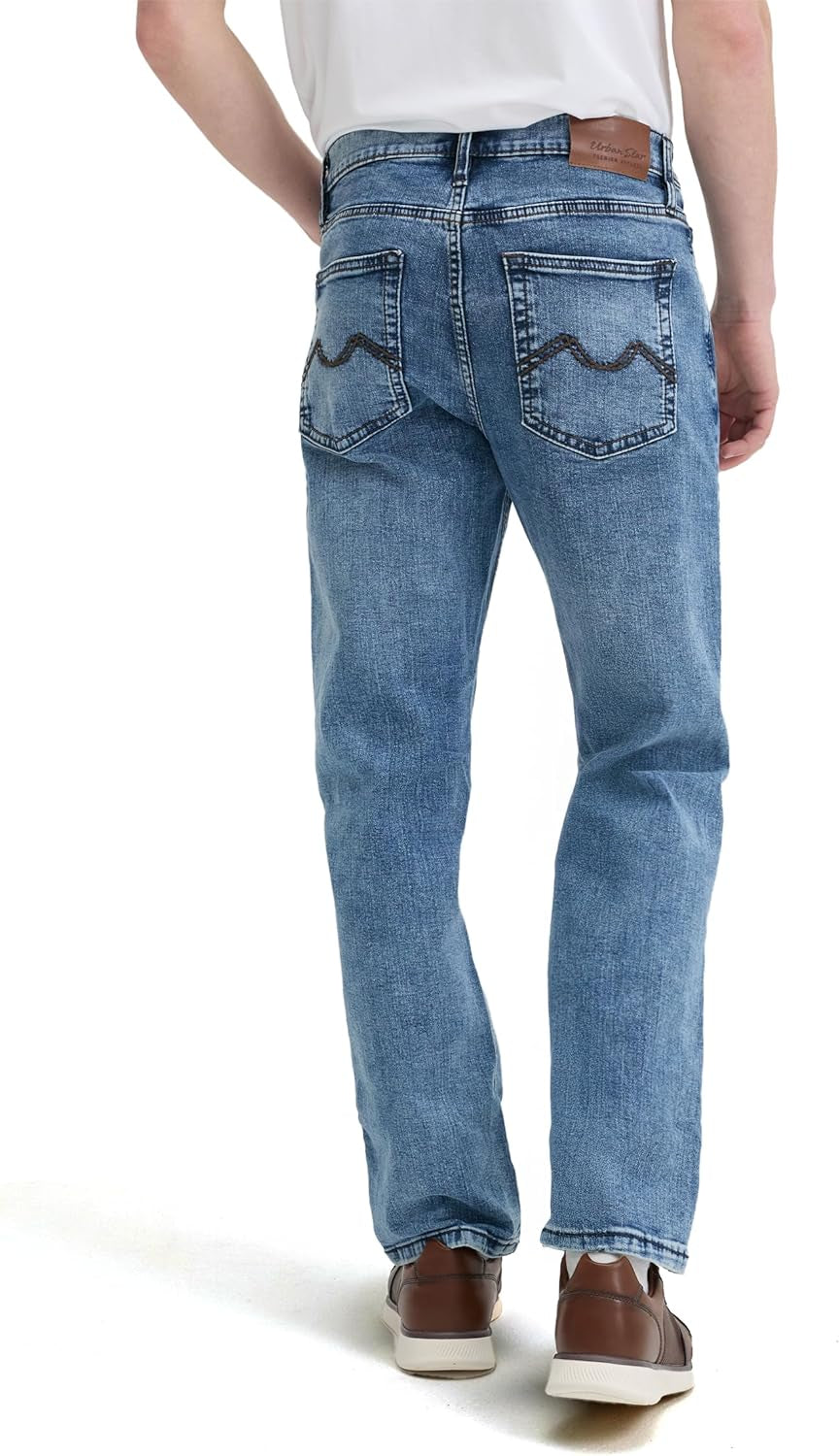 Mens Jeans Relaxed Fit – Straight Leg Stretch Jeans for Men – Ultimate Comfort Superflex Pants